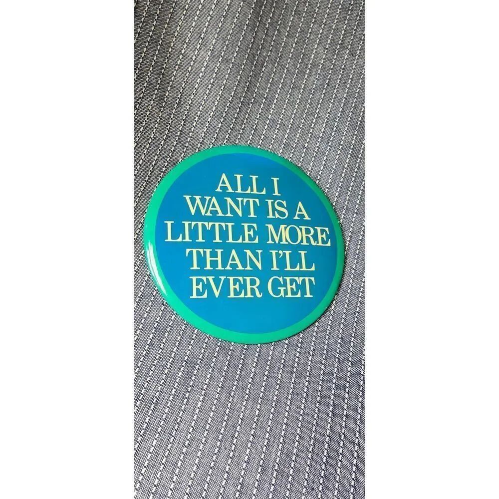 Vintage Oversized Pinback Button Badge 6 Inches